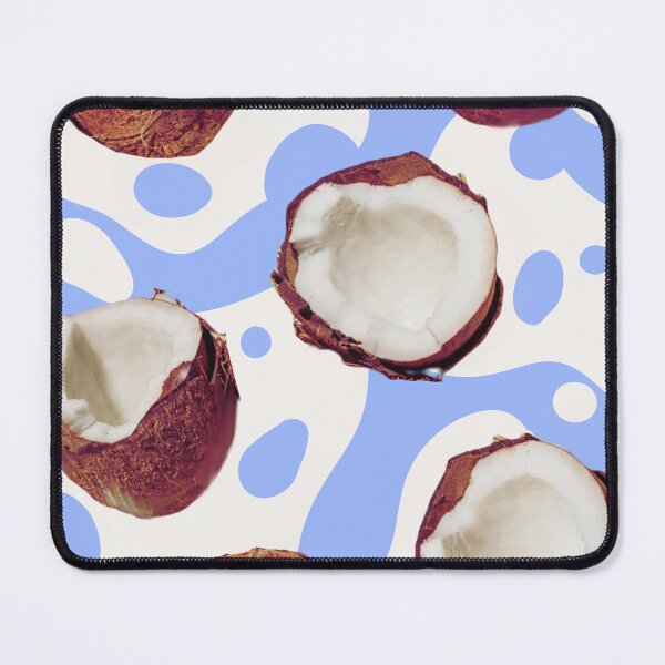 Item preview, Coconut on blue background with white coconut milk. Coconut pattern designed and sold by Valeripva.