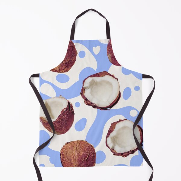 Item preview, Coconut on blue background with white coconut milk. Coconut pattern designed and sold by Valeripva.