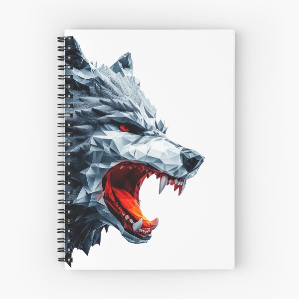 Item preview, Fierce Gray Wolf head in a geometric style designed and sold by PeffysArt.