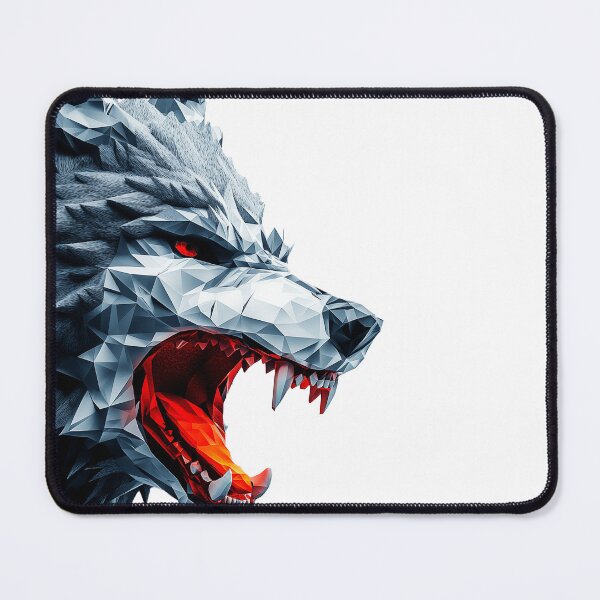 Item preview, Fierce Gray Wolf head in a geometric style designed and sold by PeffysArt.