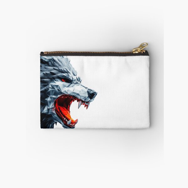 Item preview, Fierce Gray Wolf head in a geometric style designed and sold by PeffysArt.