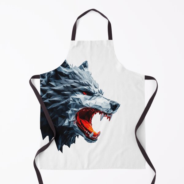 Item preview, Fierce Gray Wolf head in a geometric style designed and sold by PeffysArt.