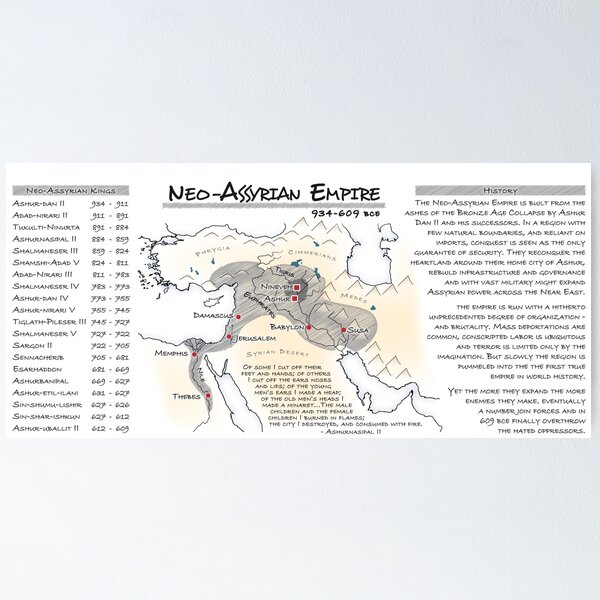 Item preview, Neo-Assyrian Empire Map & History designed and sold by WisdomOfClouds.