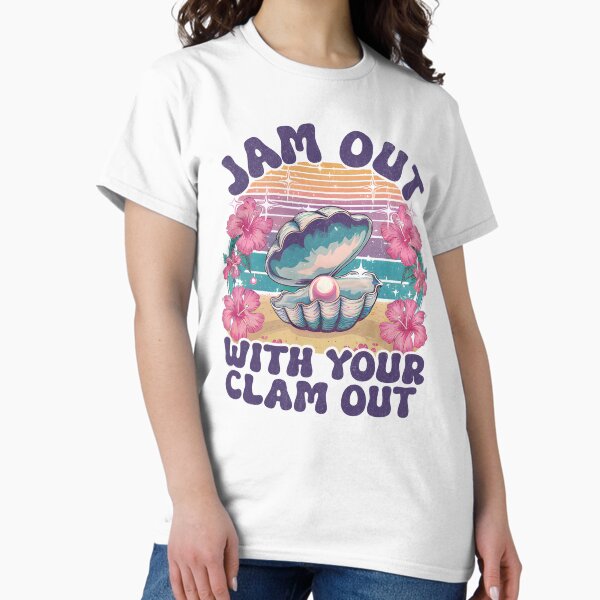 Vista previa del artículo con la obra «Disfruta del Jam con tu Clam Out», diseñado y vendido por beansterp.