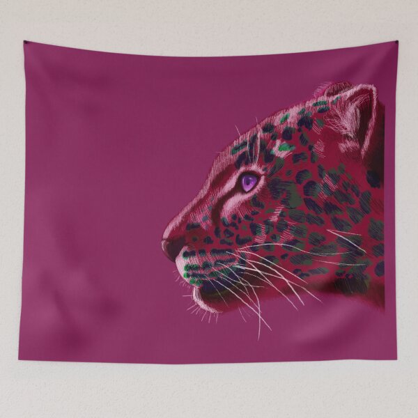 Item preview, Leopard head on a pink background designed and sold by Valeripva.