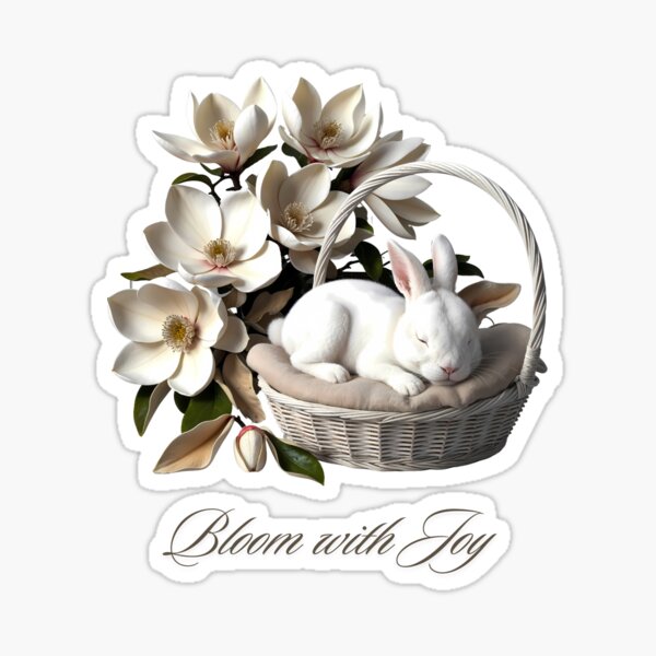 Magnolia Basket with Easter Bunny Sticker