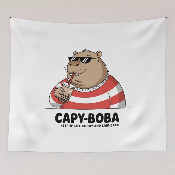 Item preview, Capybara, boba, drink, laid back, relax, funnyfits70, Humor, Funny,  designed and sold by FunnyFits70.