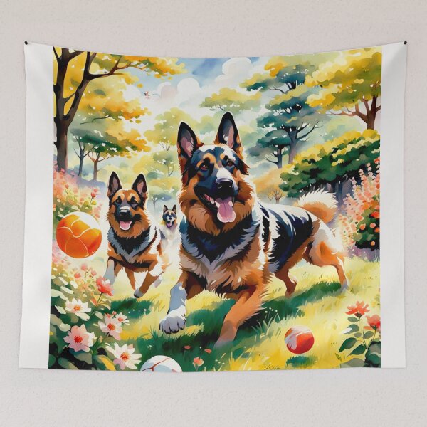 Item preview, German Sheppard japanese watercolor designed and sold by Helios Be. Lavsh.
