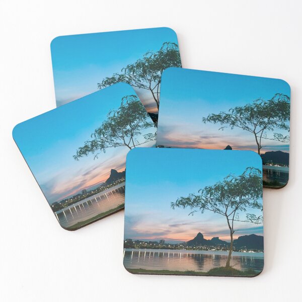 Item preview, Lagoa Rodrigo de Freitas with Tree Silhouette designed and sold by anafrancisconi.