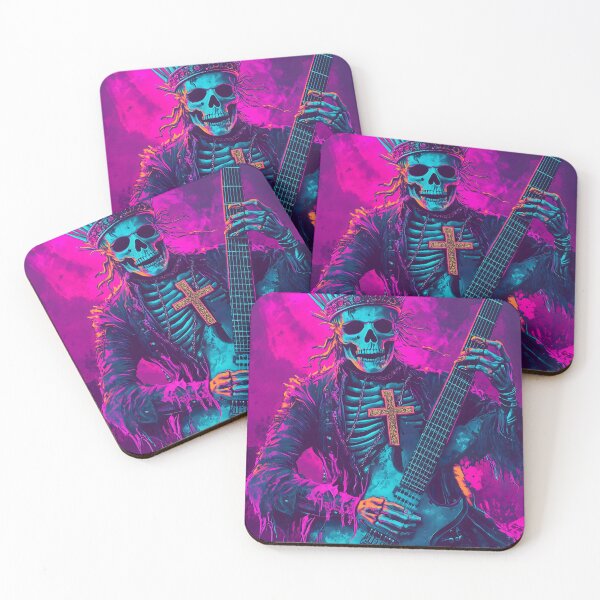 Item preview, Neon Punk Rock Skeleton Guitarist designed and sold by Soul-Sparks.