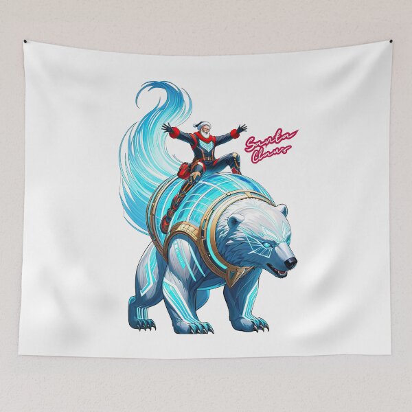 Item preview, Santa Claus Riding the Magical Bear designed and sold by PING 999 STUDIO.
