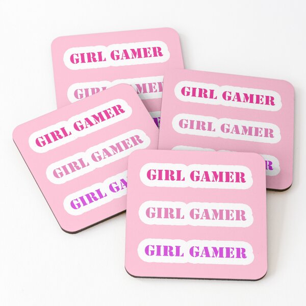 Item preview, Girl Gamer Words x 3 Girly Colors Text on White Background designed and sold by Beachy.