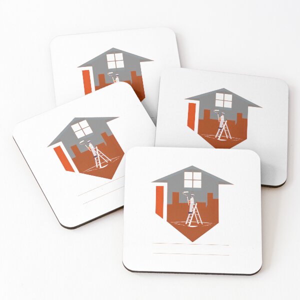 Aperçu de l'œuvre Peintre du logo de la Maison Rouge créée et vendue par TriForceDesign.