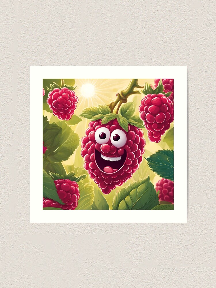 Thumbnail 1 of 3, Art Print, Cuty Raspberry designed and sold by Gina-Rosa.