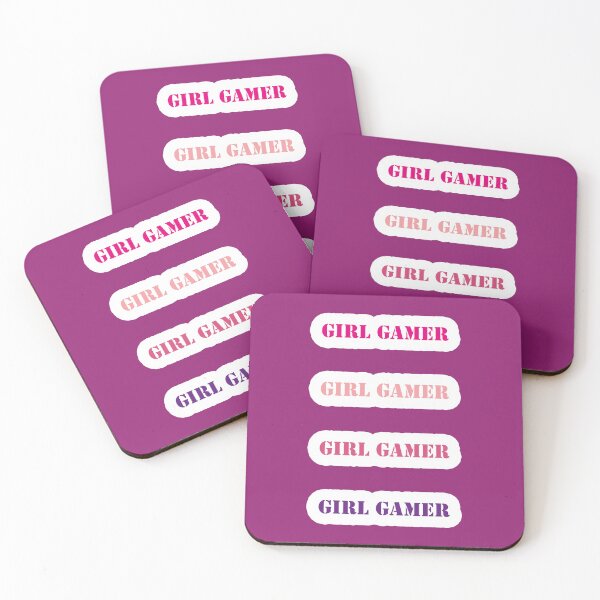 Item preview, Girl Gamer Words x 4 Girly Colors Text on White Background designed and sold by Beachy.