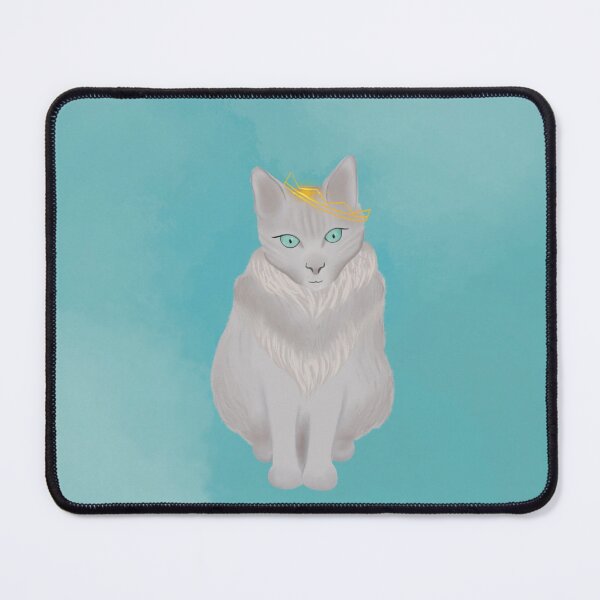 Item preview, Cat Princess with Golden Crown Turquoise Background designed and sold by Cucurbitavanda.