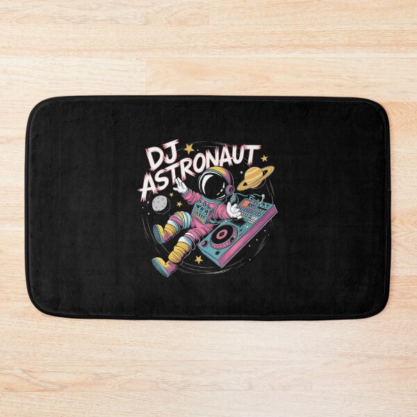 Item preview, A whimsical illustration of a DJ astronaut mixing music among stars and planets in outer space designed and sold by Reichcorp.