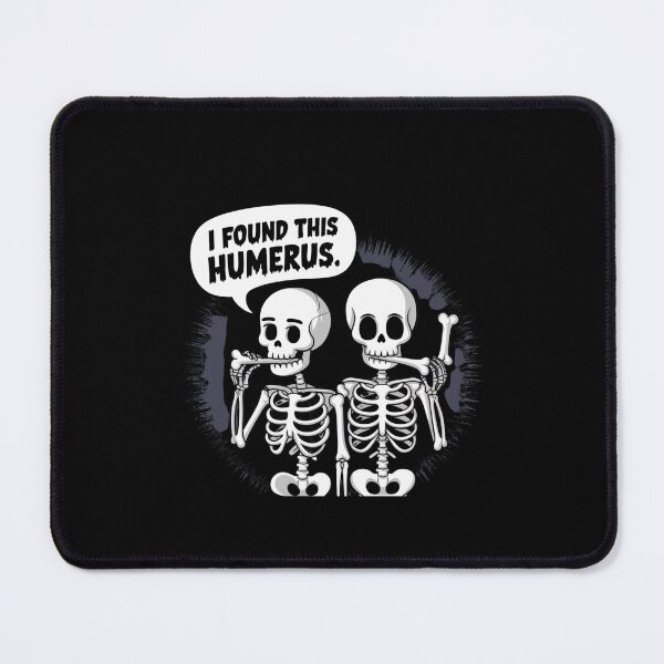 Item preview, Two cartoon skeletons humorously holding bones and making a joke about anatomy in a playful, comedic style designed and sold by Reichcorp.