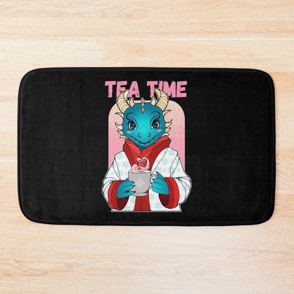 Item preview, Cartoon Dragon Tea Time (Black Background) designed and sold by ObsidianDaz.