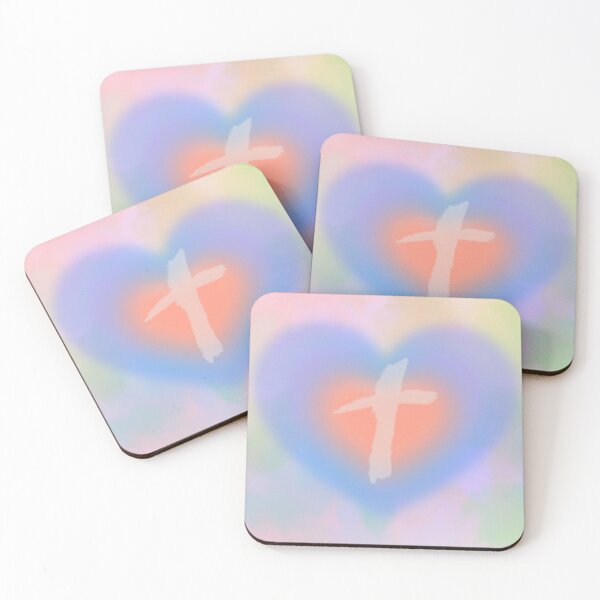 Item preview, Colorful heart Jesus Cross designed and sold by Abelievingheart.