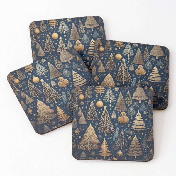 Item preview, christmas pattern gold and blue designed and sold by Etitude.