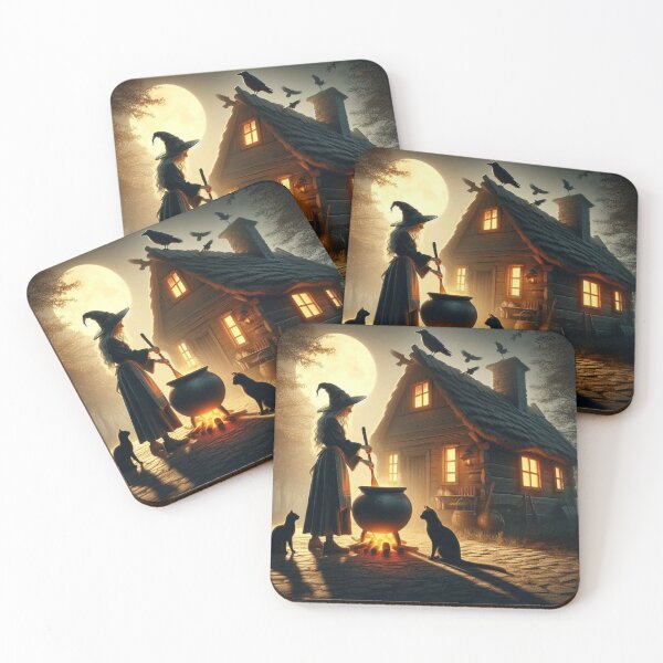 Item preview, A witch brewing a spell in the moonlight  designed and sold by Jennifer McBride.