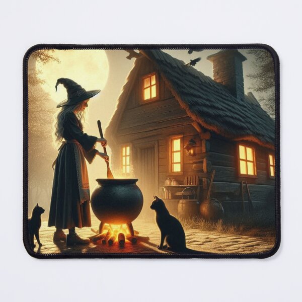 Item preview, A witch brewing a spell in the moonlight designed and sold by Jennifer McBride.