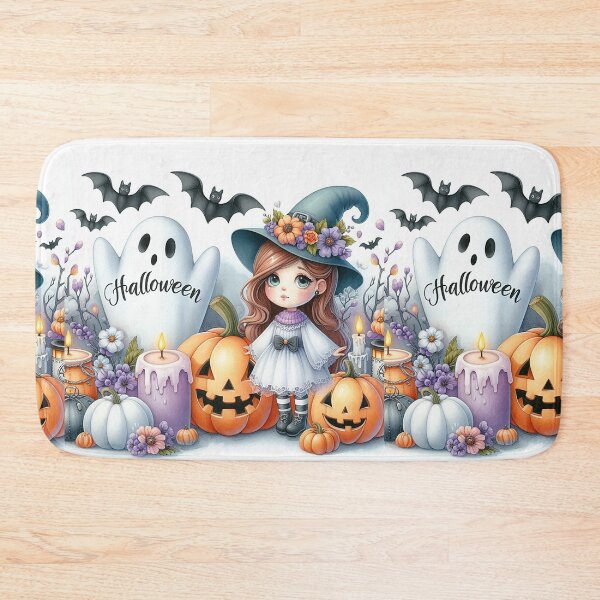 Item preview, Halloween Magic: The Girl and Her Ghostly Pal designed and sold by Emilyprintart.