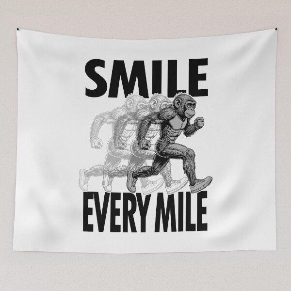 Item preview, Smile Every Mile Funny Full Marathon Runner Monkey Running designed and sold by GrandeDuc.