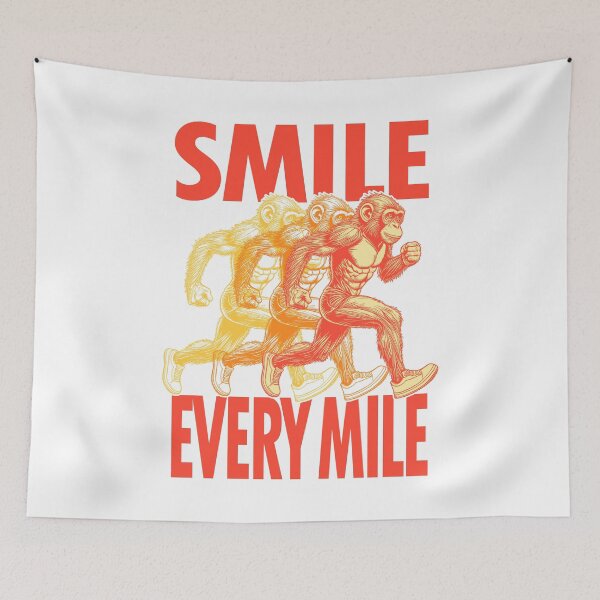Item preview, Smile Every Mile Funny Full Marathon Runner Monkey Running designed and sold by GrandeDuc.