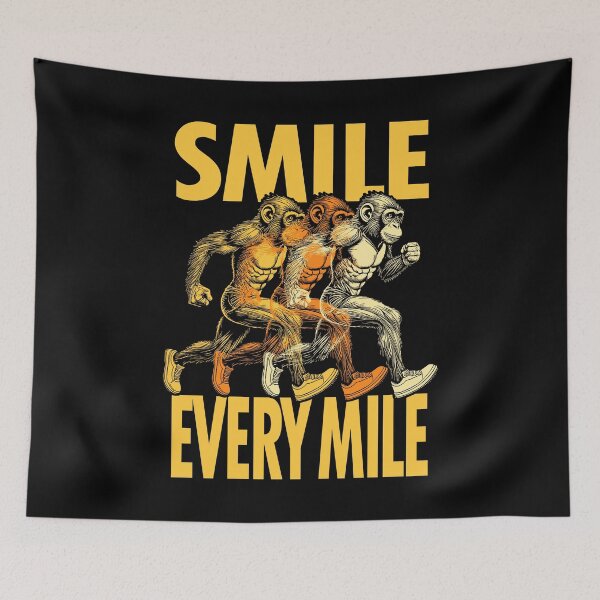 Item preview, Smile Every Mile Funny Full Marathon Runner Monkey Running designed and sold by GrandeDuc.