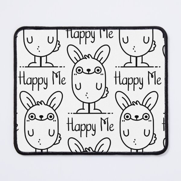 Item preview, Multiplying Happiness: Cute Little Bunny Happy Me, Simple Line Art Pattern, Unique designed and sold by villacreativa.