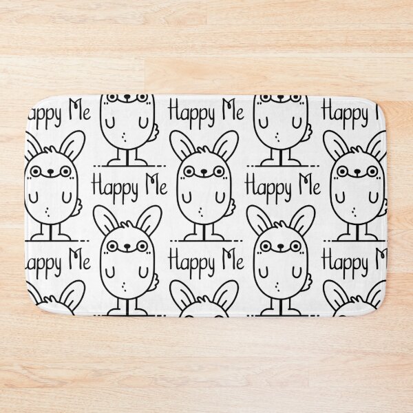 Item preview, Multiplying Happiness: Cute Little Bunny Happy Me, Simple Line Art Pattern, Unique designed and sold by villacreativa.