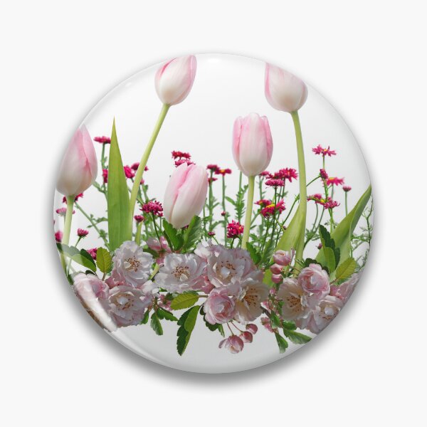 Item preview, The image shows pink flowers growing in a garden or field setting. The flowers appear to be delicate and have long green stems and leaves. The overall scene has a soft,   designed and sold by PholPol1959.