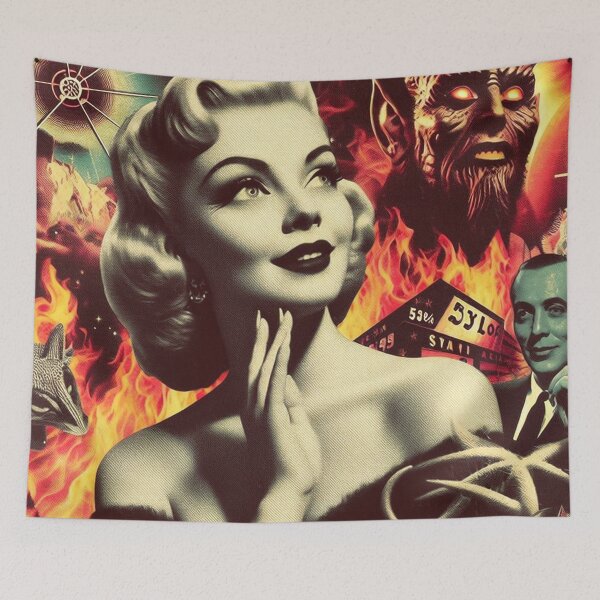 Item preview, Retro Devil Woman Collage designed and sold by PulpVintage.