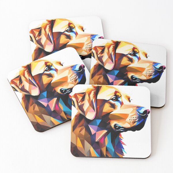 Item preview, Colorful painting of a golden retriever’s head generated by artificial intelligence designed and sold by The-Lerach.
