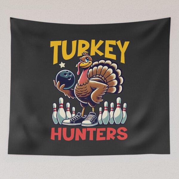 Item preview, Funny Turkey Hunters Retro Thanksgiving Bowling Team designed and sold by Sukhumpan.