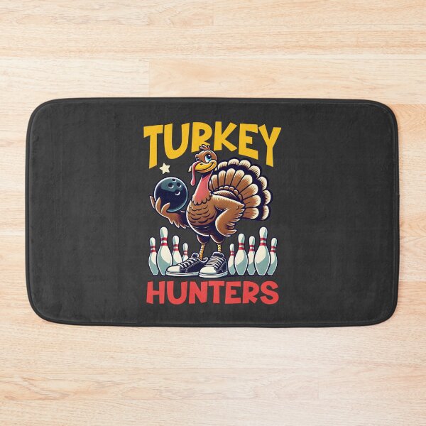 Item preview, Funny Turkey Hunters Retro Thanksgiving Bowling Team designed and sold by Sukhumpan.
