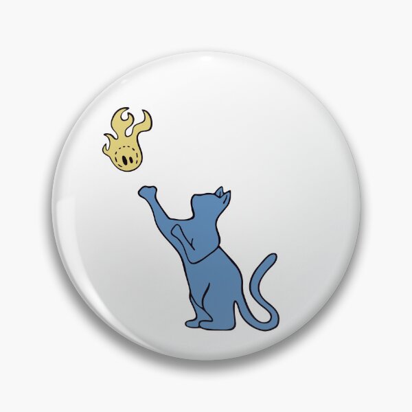 Item preview, Blue cat plays with a will-o'-the-wisp designed and sold by pideluve.