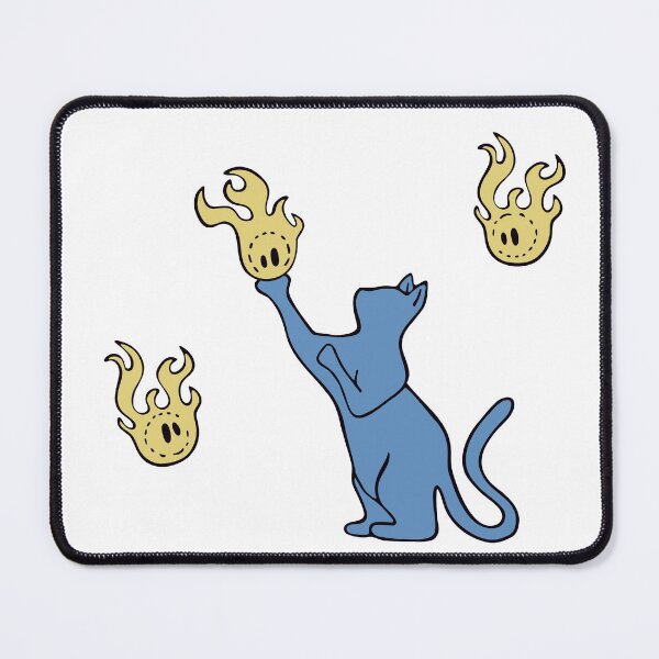 Item preview, Blue cat plays with a will-o'-the-wisp designed and sold by pideluve.