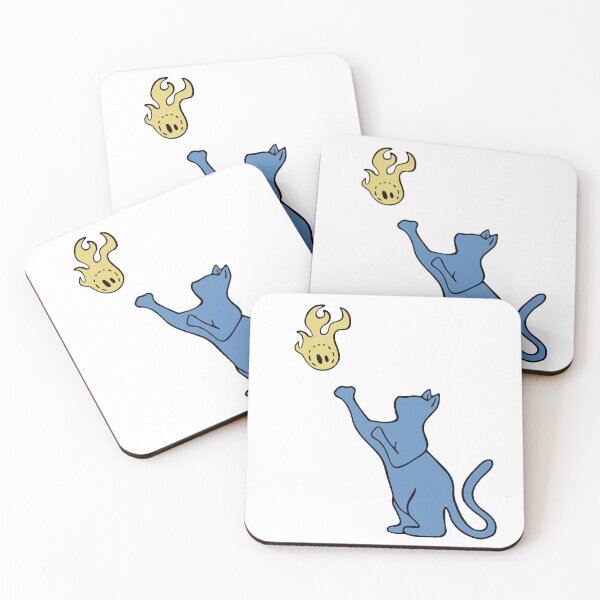 Item preview, Blue cat plays with a will-o'-the-wisp designed and sold by pideluve.