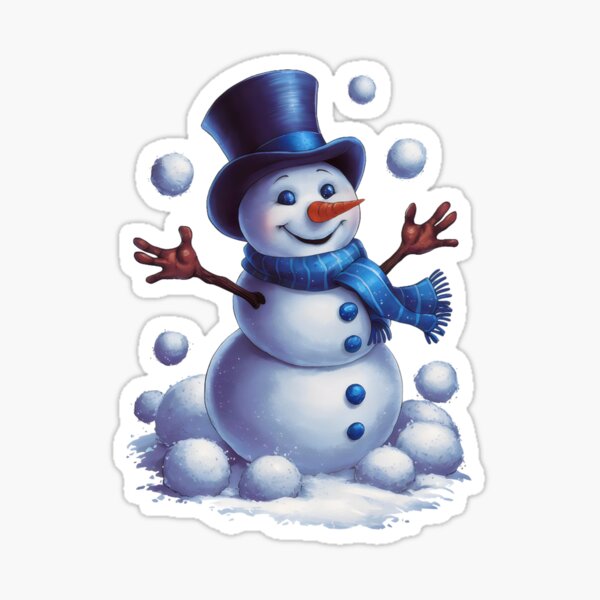 Item preview, Joyful snowman in snowy fun. designed and sold by MyHappyArtShop.