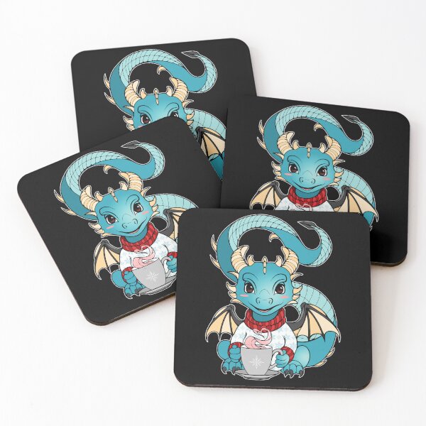 Item preview, Cartoon Baby Dragon with a Cup of Tea designed and sold by ObsidianDaz.