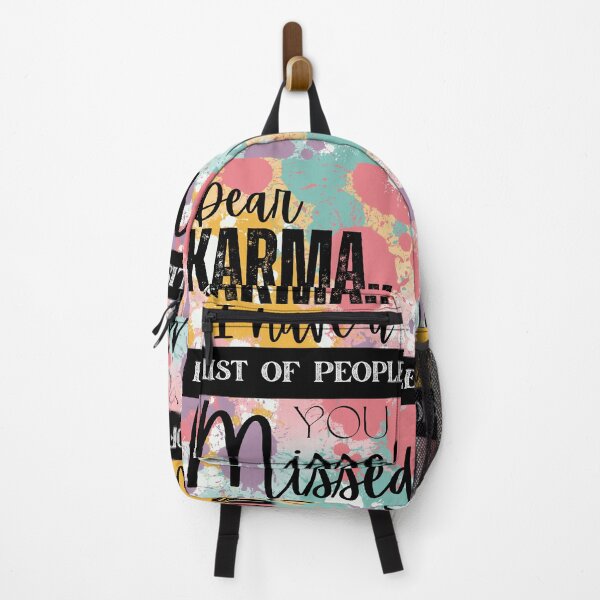 Item preview, Dear Karma, I Have a List of People You Missed Quote Print on Colorful Splatter Background designed and sold by Simplystik.
