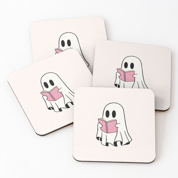 Item preview, ghost reading a pink book designed and sold by Neadoodles.