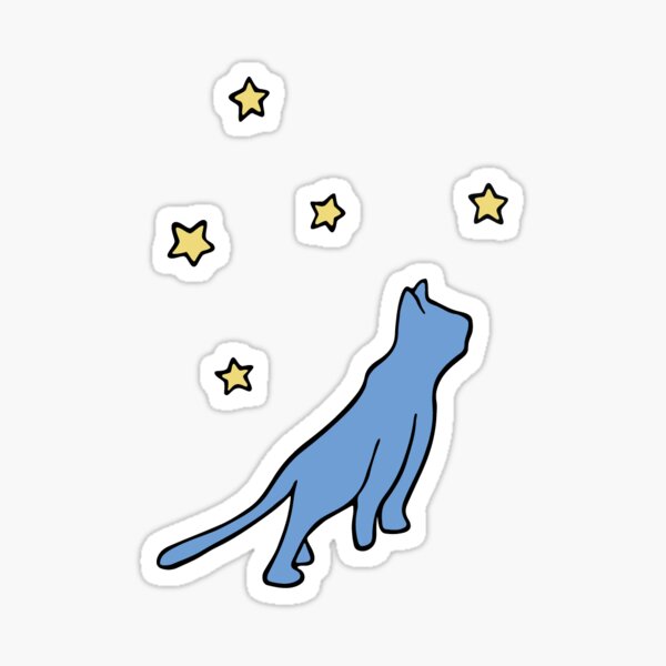 Chat bleu regarde les étoiles :) Sticker