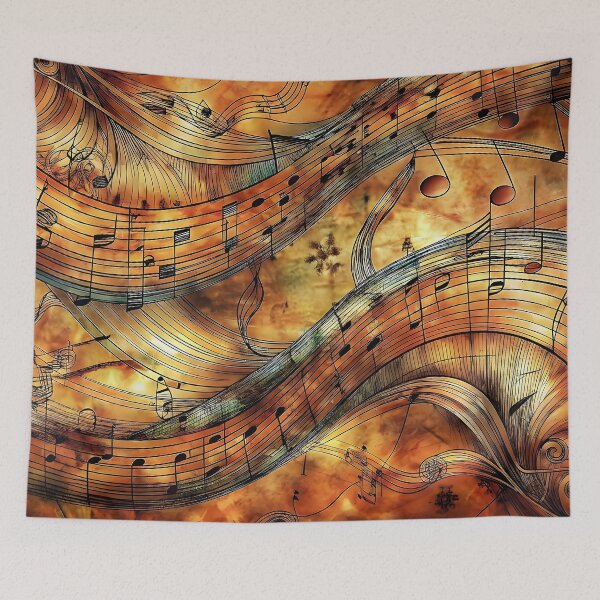 Item preview, Music Notes Flowing Vibrant Patterns Artistry Rhythm Harmony Creation designed and sold by Rostislav Bouda.