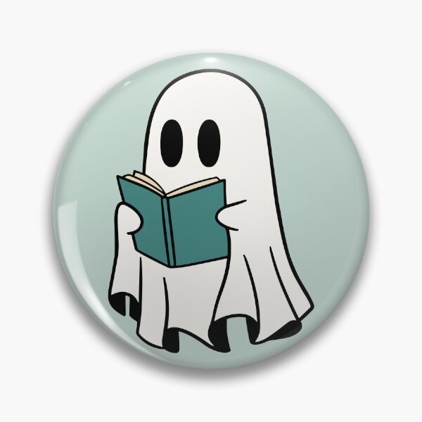 Item preview, ghost reading a green book designed and sold by Neadoodles.