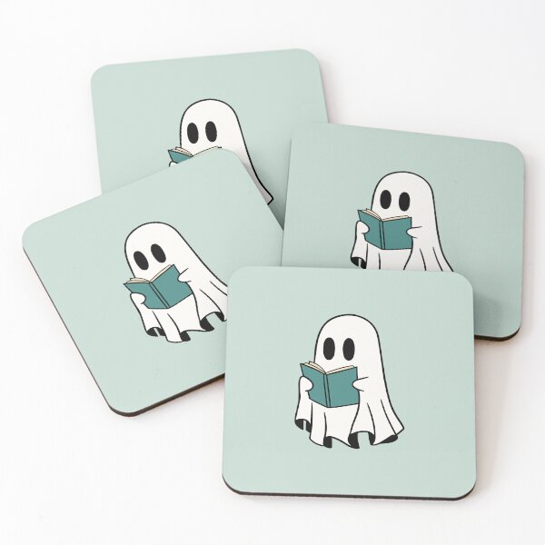 Item preview, ghost reading a green book designed and sold by Neadoodles.