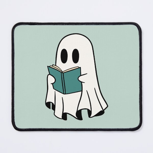 Item preview, ghost reading a green book designed and sold by Neadoodles.